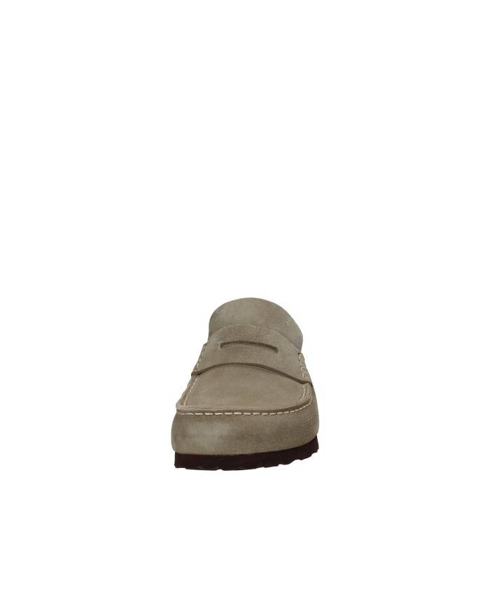 Birkenstock Naples.1029710 Sabot stile mocassino in camoscio Taupe