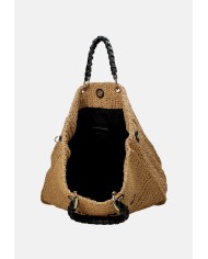 Ermanno Scervino 12402082 Borsa grande in rafia ed ecopelle Beige