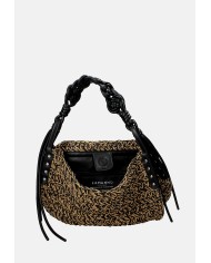 Ermanno Scervino 12402084 Borsa a spalla in rafia ed ecopelle Beige e Nero