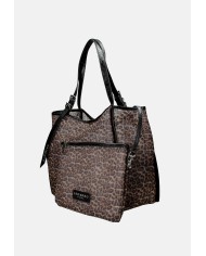 Ermanno Scervino 12402109 Borsa grande a spalla in tessuto trasparente Leopardo