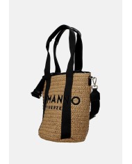 Ermanno Scervino 12402097 Borsa secchiello in rafia Beige