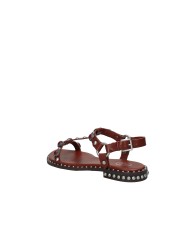 Ash Podium01 Sandali bassi con pietre in pelle Marrone
