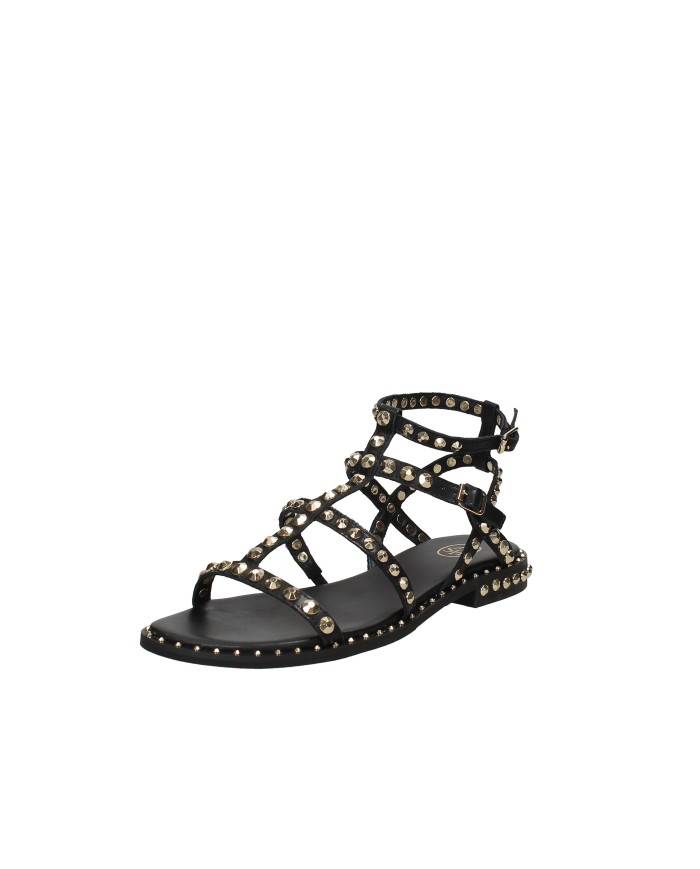 Ash Precious Sandalo basso borchiato in pelle Nero