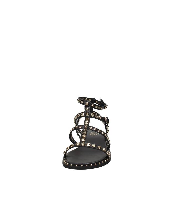 Ash Precious Sandalo basso borchiato in pelle Nero