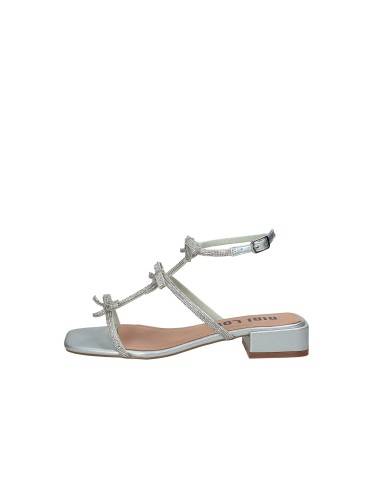 Bibi Lou 848z00hg Sandalo con tacco in pelle Argento