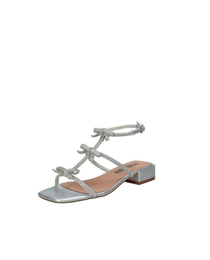 Bibi Lou 848z00hg Sandalo con tacco in pelle Argento