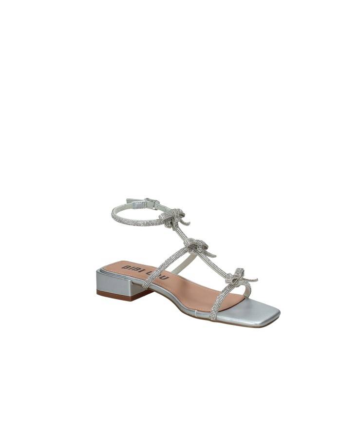 Bibi Lou 848z00hg Sandalo con tacco in pelle Argento
