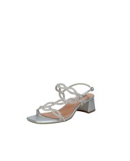 Bibi Lou 889z00hg Sandali con tacco in pelle e strass Argento