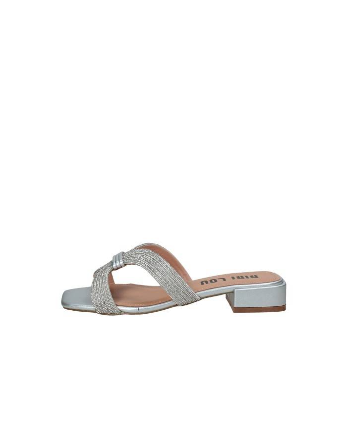 Bibi Lou 939z00hg Sandali scalzati bassi in pelle e strass Argento
