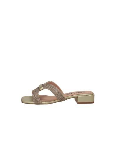 Bibi Lou 939z00hg Sandali scalzati bassi in pelle e strass Oro