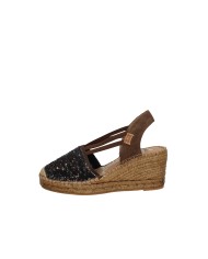 Vidorreta 0111 Espadrillas alta in tessuto e paillettes Testa Moro