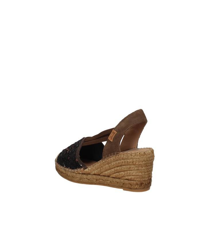 Vidorreta 0111 Espadrillas alta in tessuto e paillettes Testa Moro