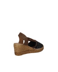 Vidorreta 0111 Espadrillas alta in tessuto e paillettes Testa Moro