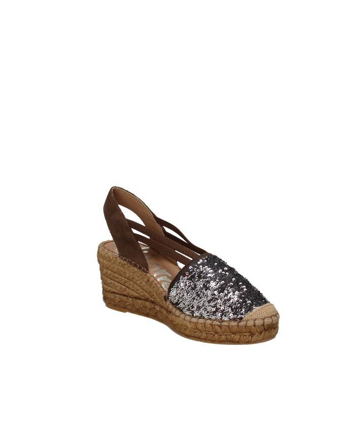 Vidorreta 0111 Espadrillas alta in tessuto e paillettes Testa Moro