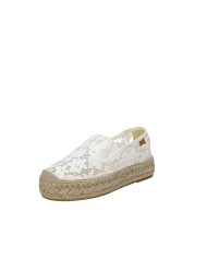 Vidorreta 0140 Espadrillas slip-on in tessuto di pizzo Panna