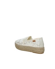 Vidorreta 0140 Espadrillas slip-on in tessuto di pizzo Panna