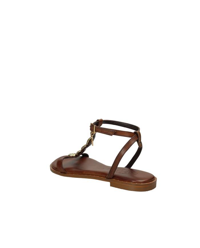 Caryatis Melina Sandali bassi greci in pelle Tan