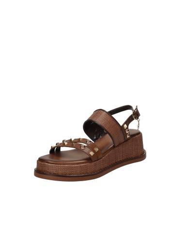 Caryatis Chloe Sandali greci con platform in pelle Tan