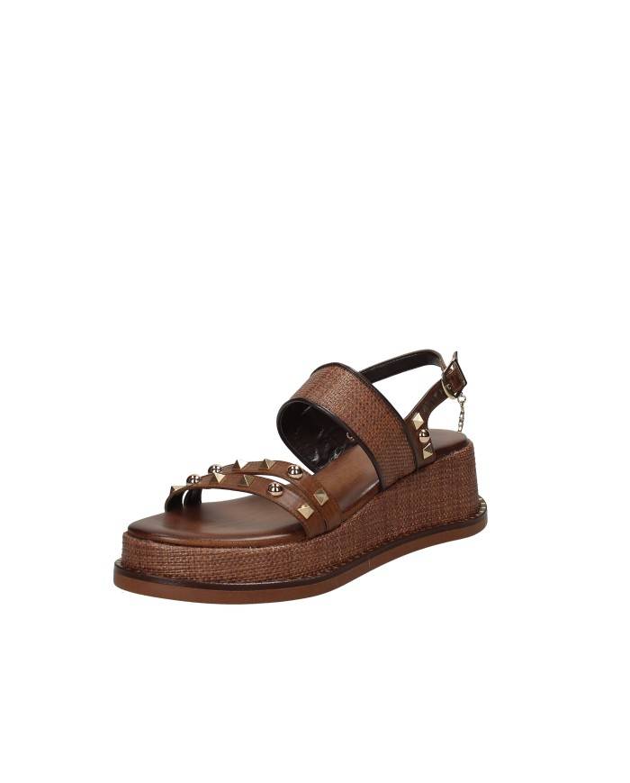 Caryatis Chloe Sandali greci con platform in pelle Tan