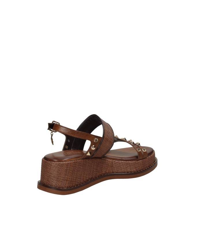 Caryatis Chloe Sandali greci con platform in pelle Tan