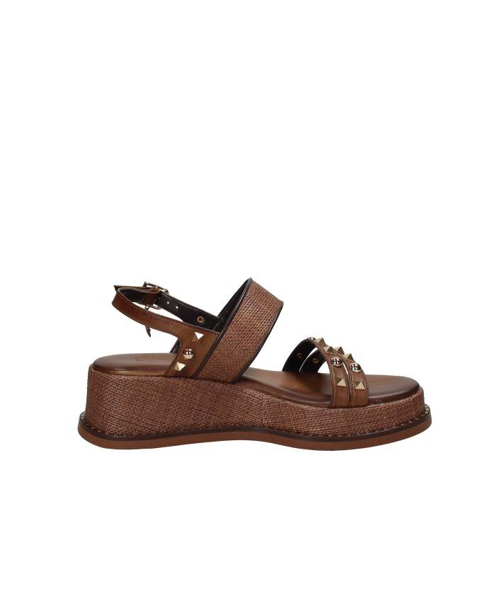 Caryatis Chloe Sandali greci con platform in pelle Tan