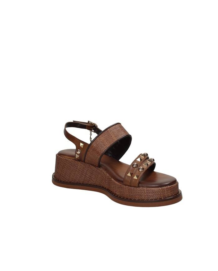 Caryatis Chloe Sandali greci con platform in pelle Tan