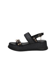 Caryatis Chloe Sandali greci con platform in pelle Nero