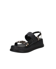 Caryatis Chloe Sandali greci con platform in pelle Nero