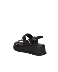 Caryatis Chloe Sandali greci con platform in pelle Nero