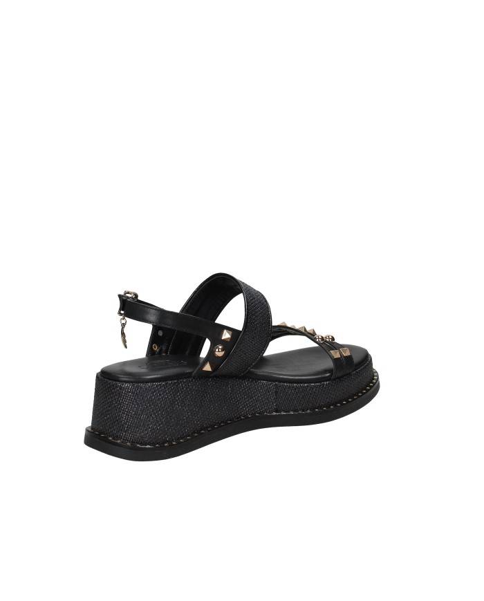 Caryatis Chloe Sandali greci con platform in pelle Nero
