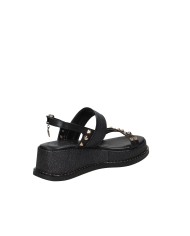 Caryatis Chloe Sandali greci con platform in pelle Nero