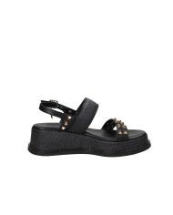 Caryatis Chloe Sandali greci con platform in pelle Nero