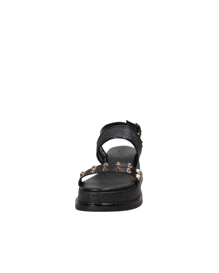 Caryatis Chloe Sandali greci con platform in pelle Nero
