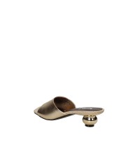 Jeannot aj632.f Sandalo scalzato in pelle laminata Platino