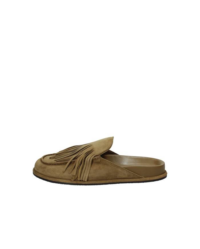 JVAM 40449 Sabot con frange in camoscio Taupe