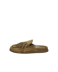 JVAM 40449 Sabot con frange in camoscio Taupe