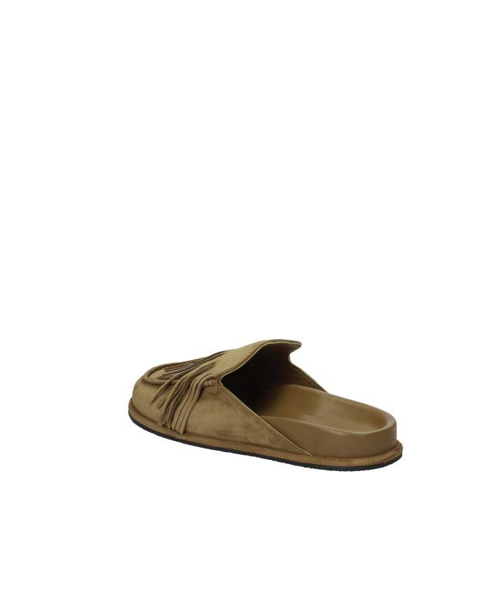 JVAM 40449 Sabot con frange in camoscio Taupe