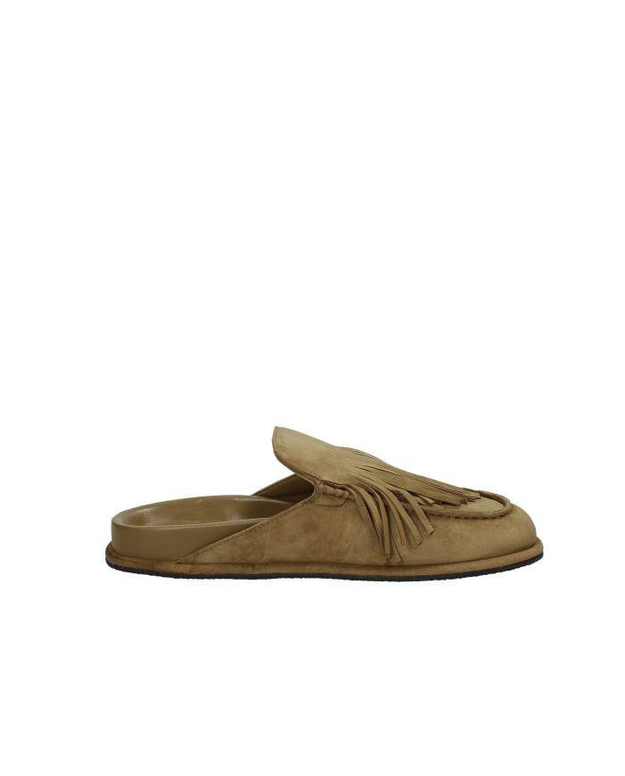 JVAM 40449 Sabot con frange in camoscio Taupe