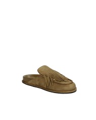 JVAM 40449 Sabot con frange in camoscio Taupe