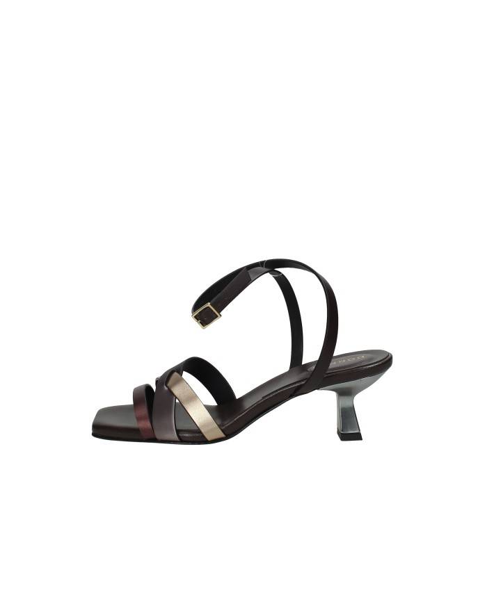 DonnaRì gd22g Sandalo con tacco in pelle laminata Testa Moro