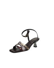 DonnaRì gd22g Sandalo con tacco in pelle laminata Testa Moro