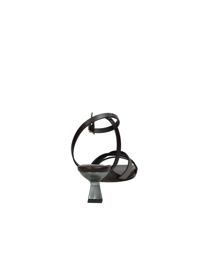 DonnaRì gd22g Sandalo con tacco in pelle laminata Testa Moro