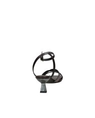 DonnaRì gd22g Sandalo con tacco in pelle laminata Testa Moro