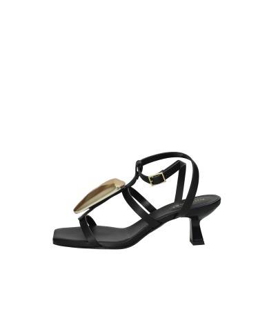 DonnaRì gd58g Sandalo con tacco in pelle Nero