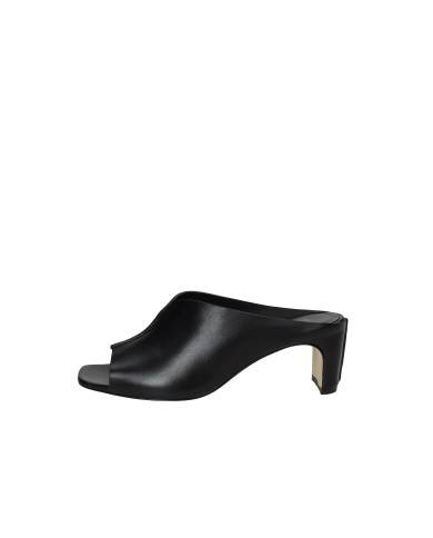 L'Arianna ds2677 Sabot spuntato con tacco alto in pelle Nero