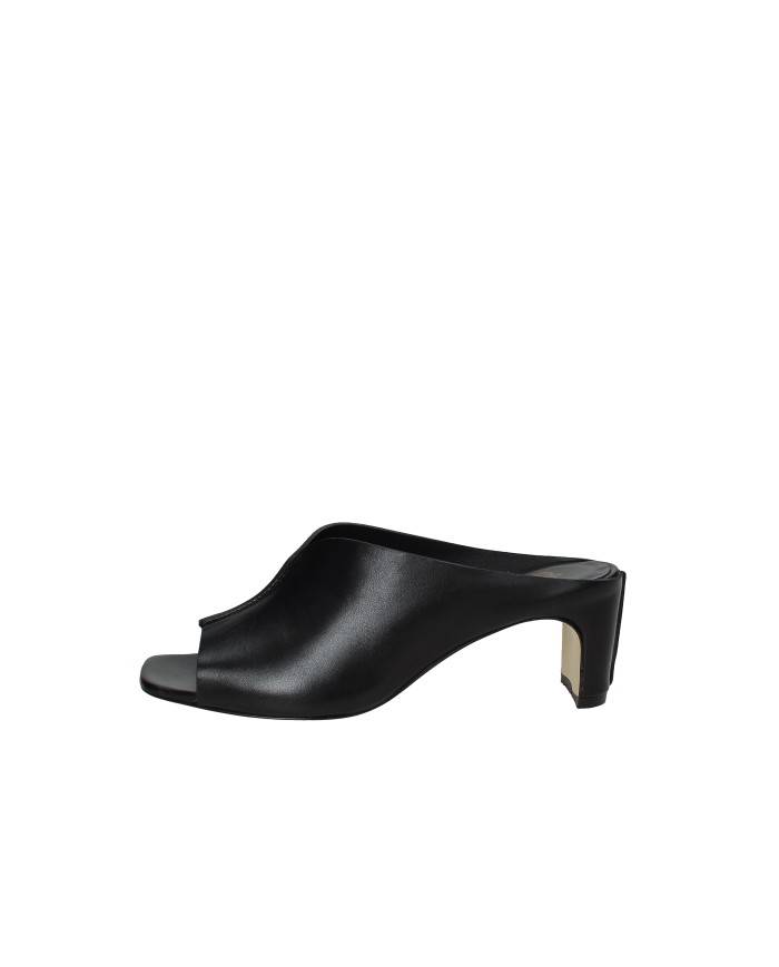 L'Arianna ds2677 Sabot spuntato con tacco alto in pelle Nero