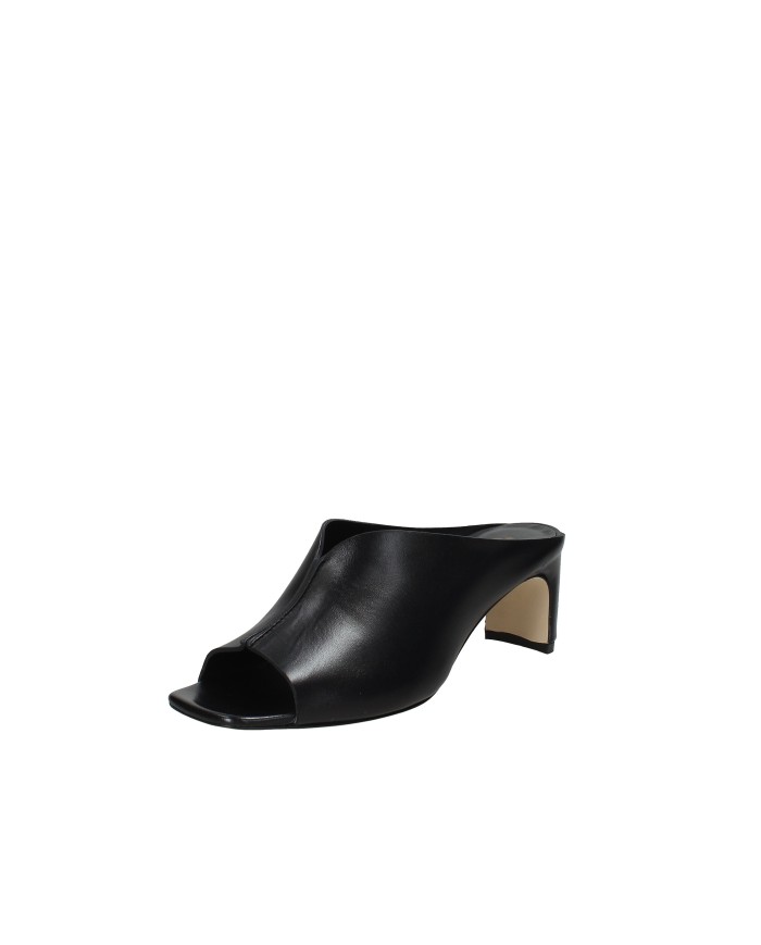 L'Arianna ds2677 Sabot spuntato con tacco alto in pelle Nero