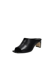 L'Arianna ds2677 Sabot spuntato con tacco alto in pelle Nero