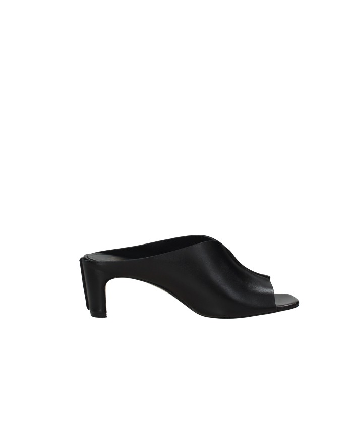 L'Arianna ds2677 Sabot spuntato con tacco alto in pelle Nero