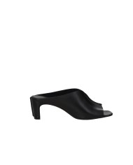 L'Arianna ds2677 Sabot spuntato con tacco alto in pelle Nero